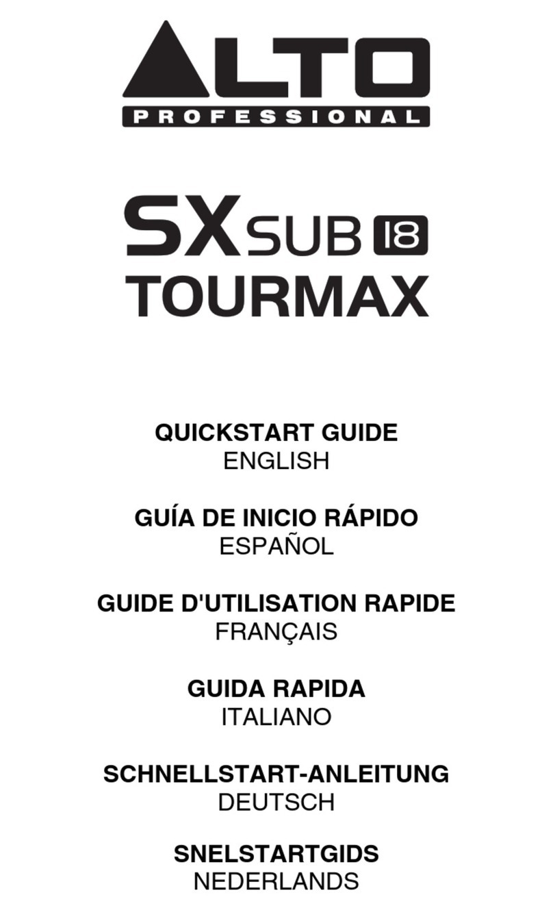 Alto SX-SUB18 TOURMAX quick start guide