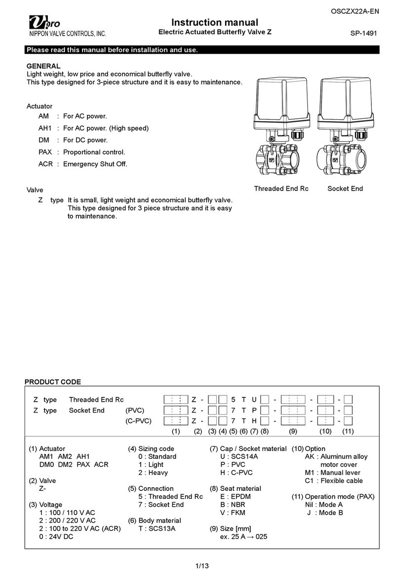 NIPPON VALVE CONTROLS SP-1491 instruction manual