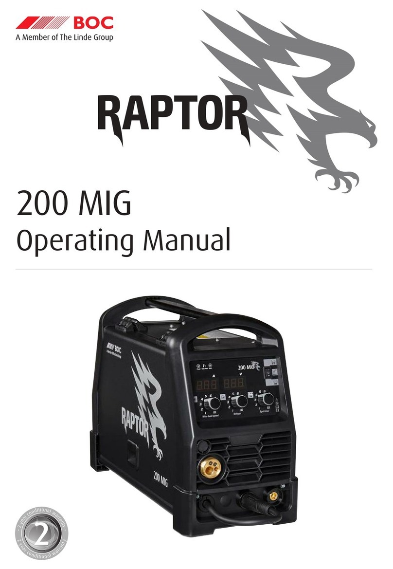 Linde BOC RAPTOR 200 MIG operating manual