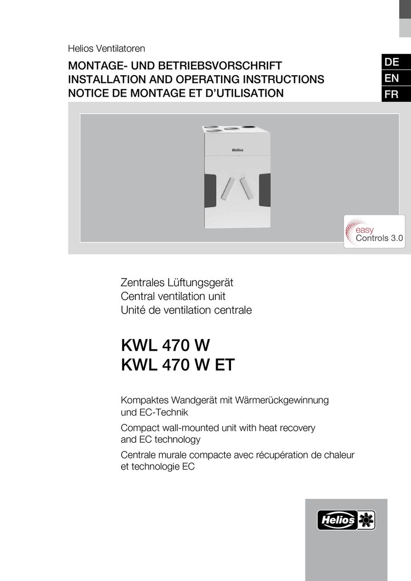 Helios KWL 470 W ET Installation and operating instructions