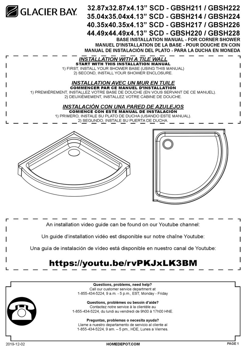 Glacier bay SCD-GBSH211 installation manual Glacier bay SCD-GBSH211 installation manual