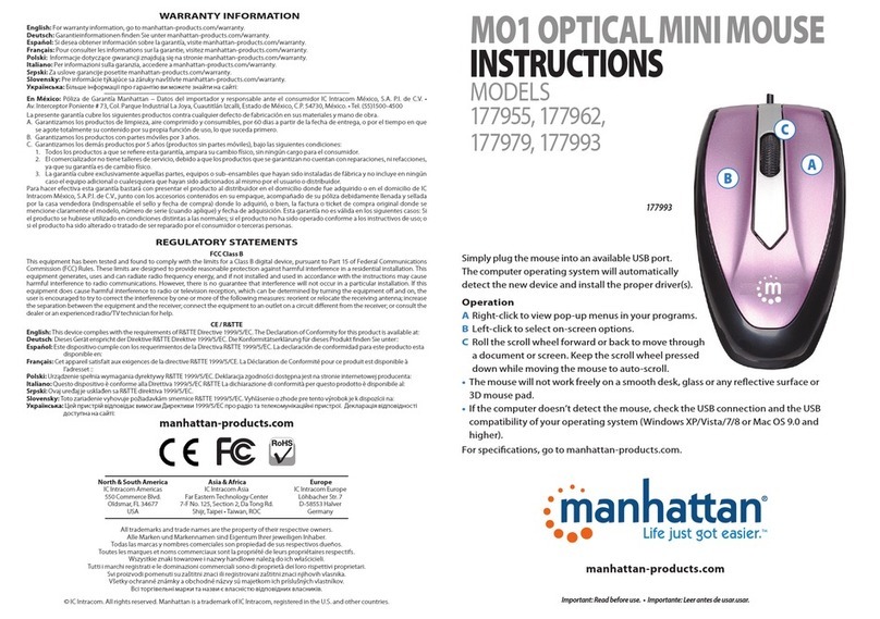 Manhattan MO1 instructions