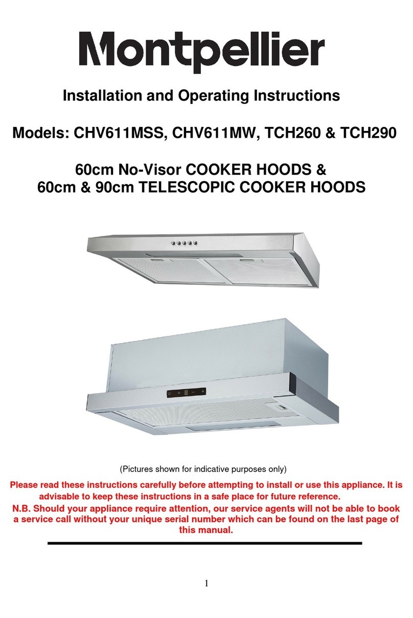 montpellier CHV611MSS Installation and operating instructions