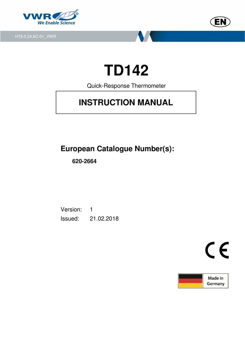 VWR TD142 instruction manual