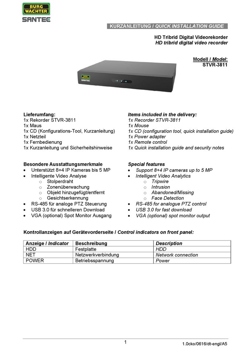 Burg Wächter SANTEC STVR-3811 Quick installation guide