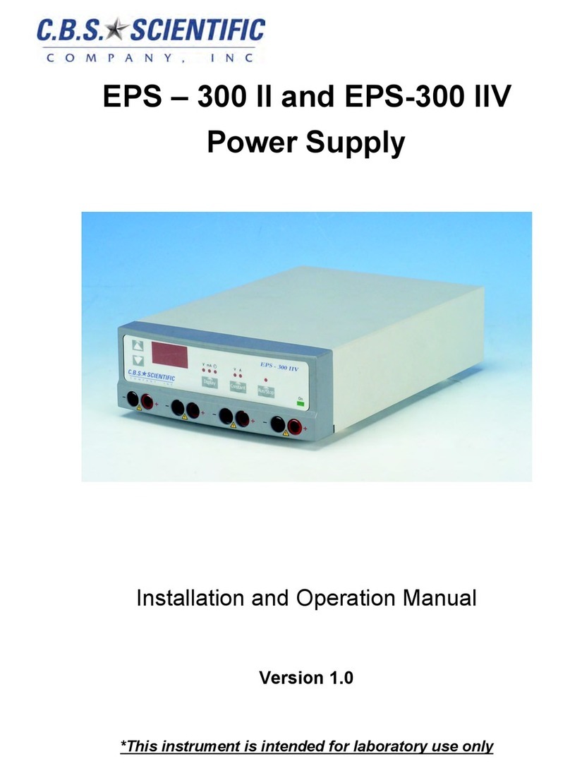 C.B.S. SCIENTIFIC EPS-300 II Installation and operation manual