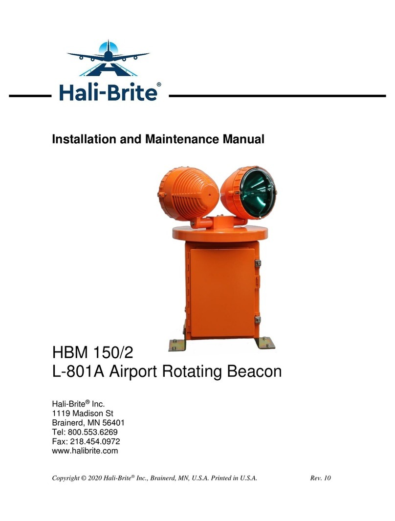 Hali-Brite HBM 150/2 L-801A Installation and maintenance manual