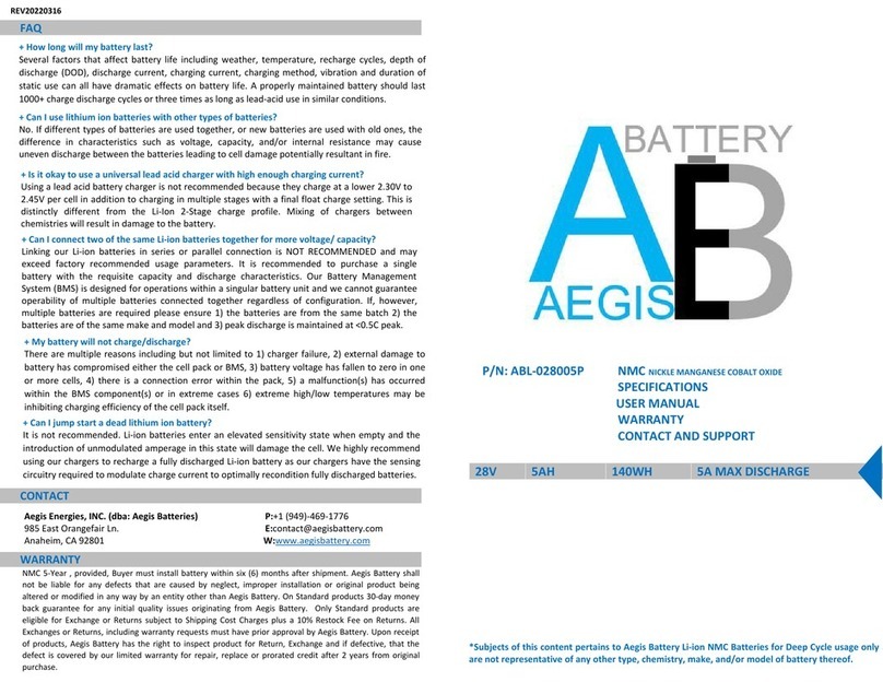 Aegis ABL-028005P User manual