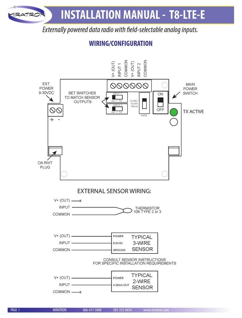 Miratron T8-LTE-E installation manual