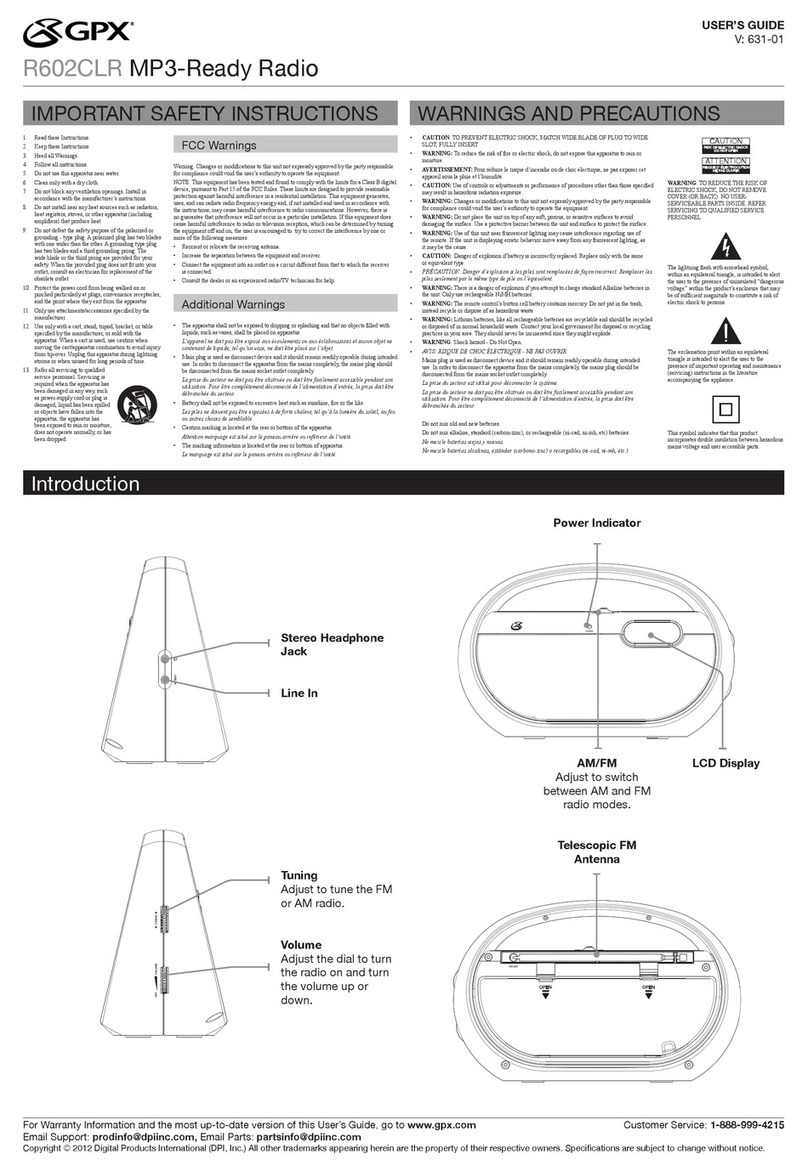 GPX R602CLR User manual