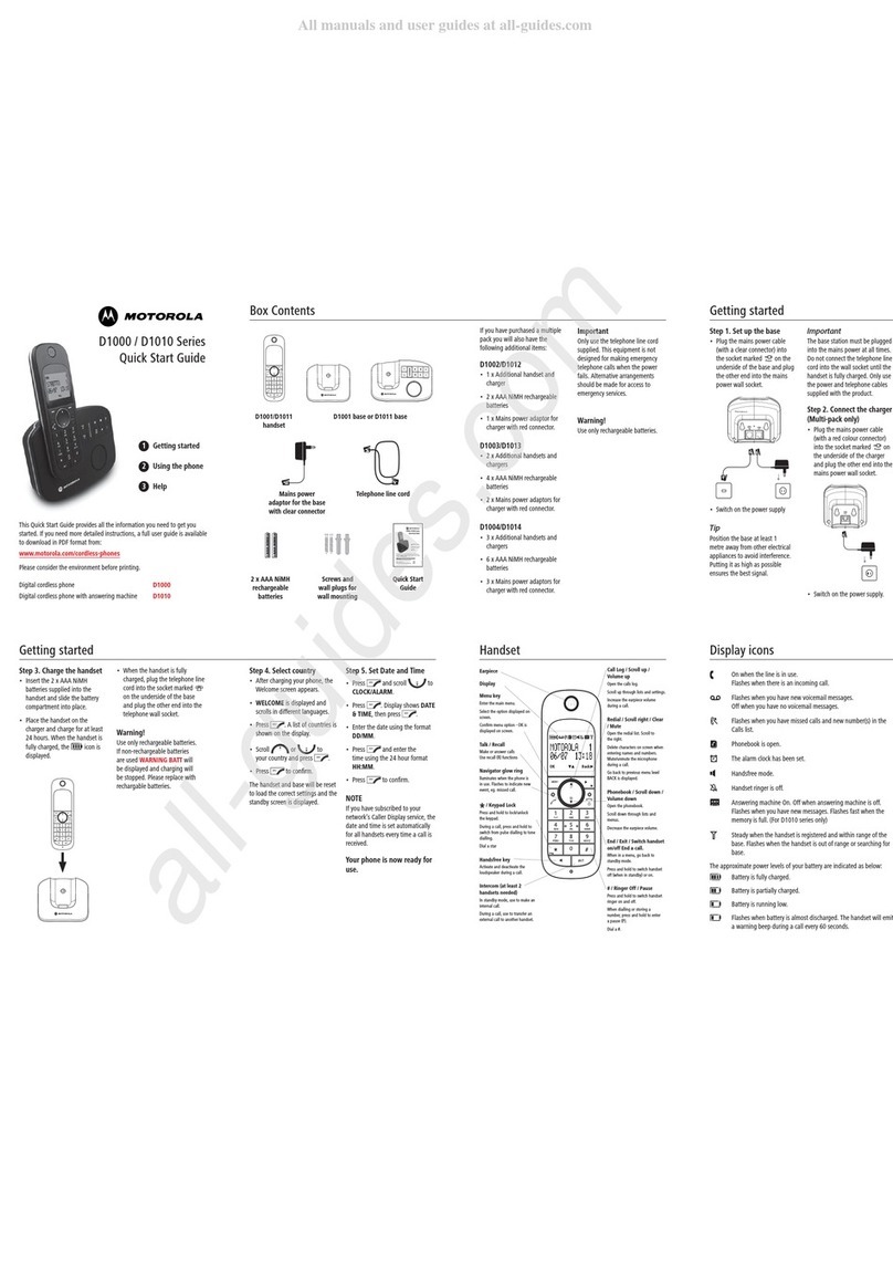 Motorola D1010 Series User manual