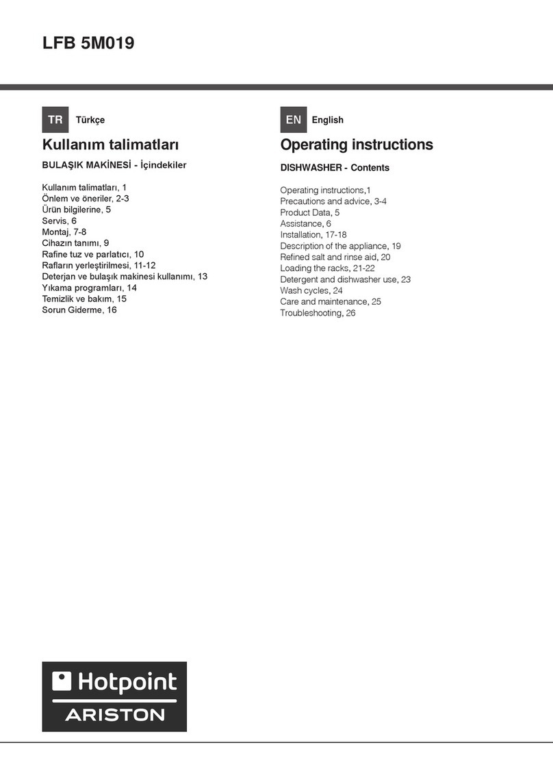 Hotpoint Ariston LFB 5M019 operating instructions