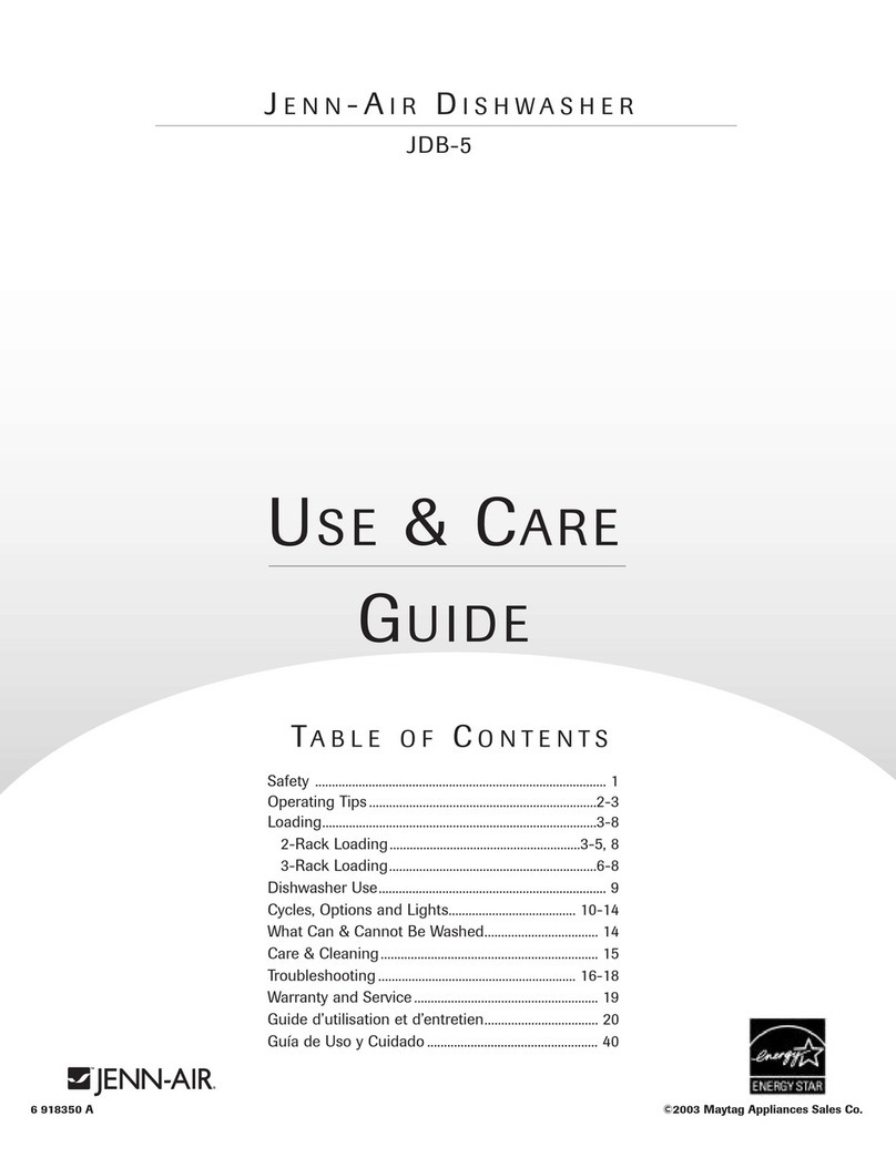 Maytag Jenn-Air JDB-5 Use & care guide