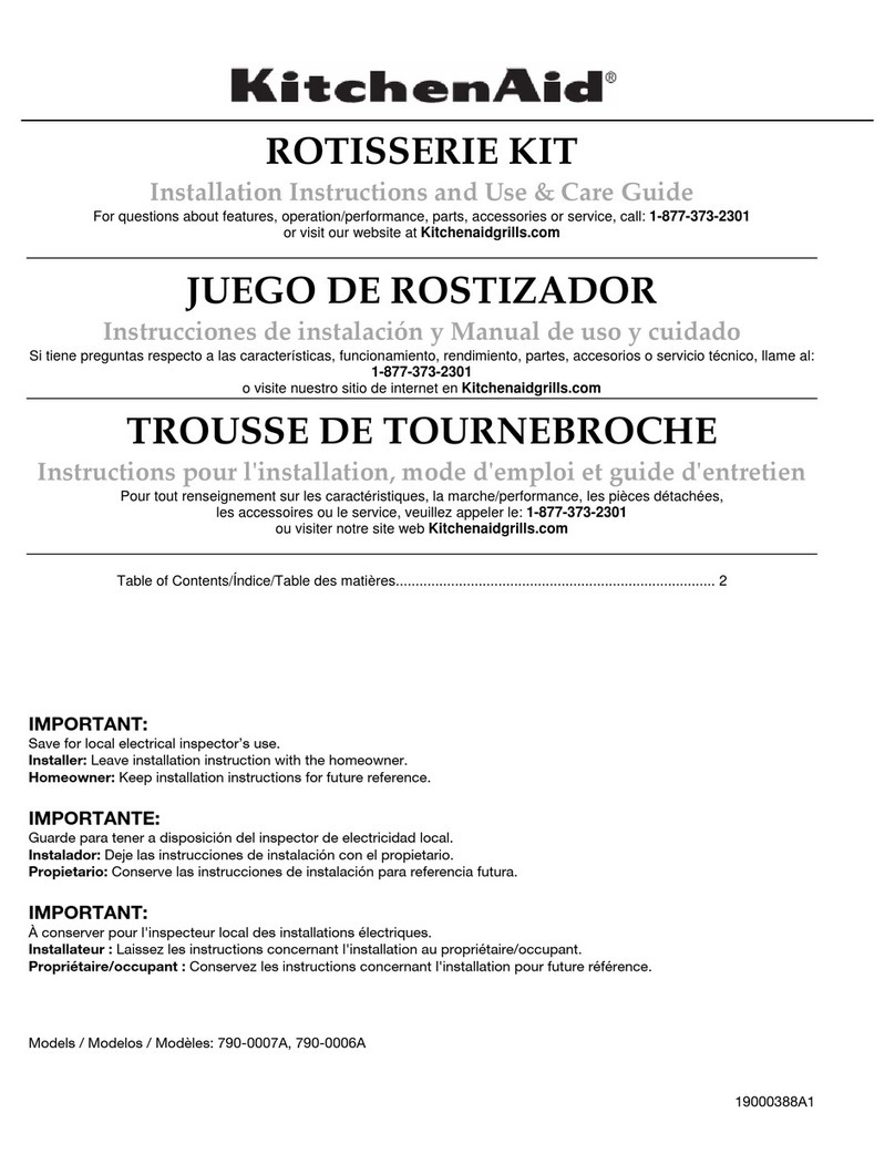 KitchenAid 790-0007A Installation Instructions and Use & Care Guide