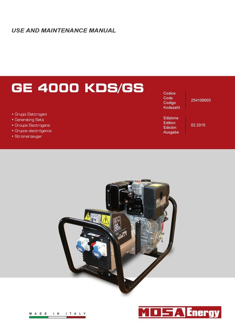 Mosa GE 4000 KDS/GS Use and maintenance manual Mosa GE 4000 KDS/GS Use and maintenance manual