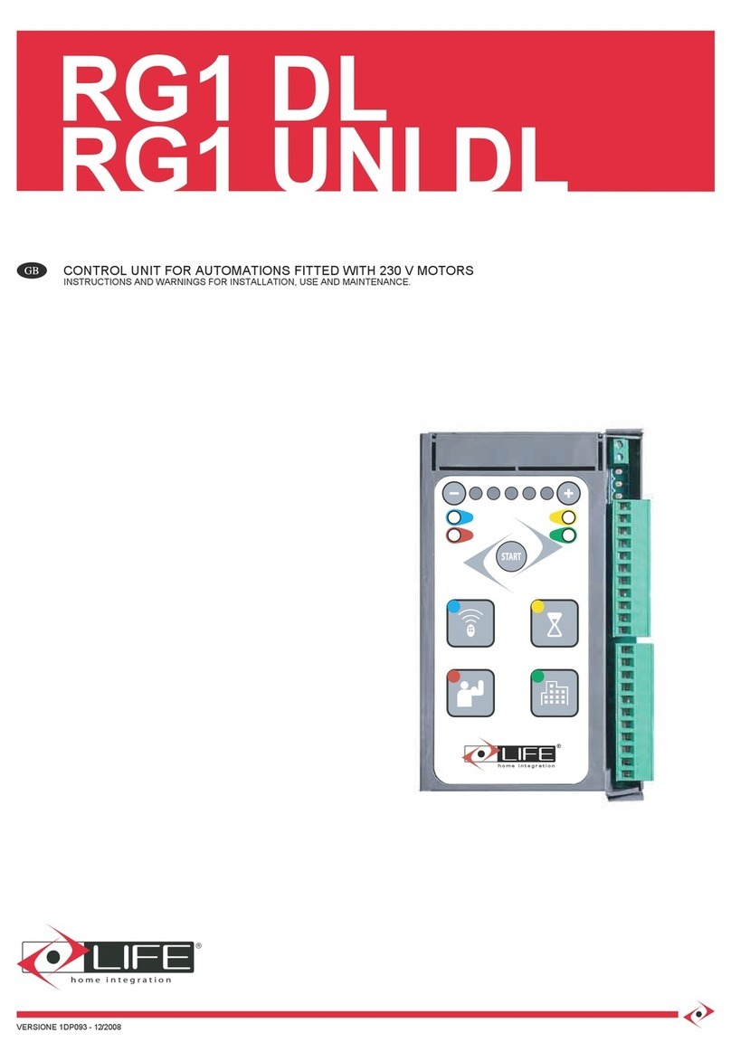 Life RG1 DL Instructions and warnings for installation, use and maintenance