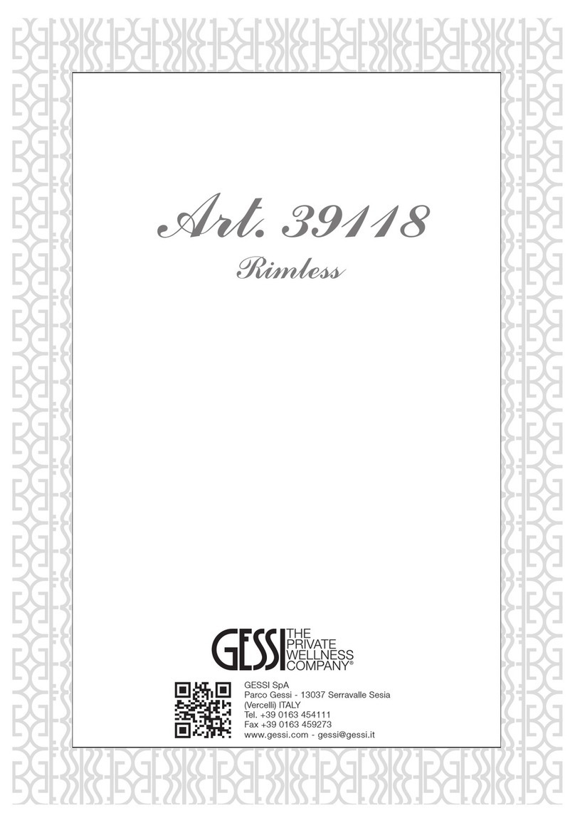 Gessi Rimless 39118 manual Gessi Rimless 39118 manual