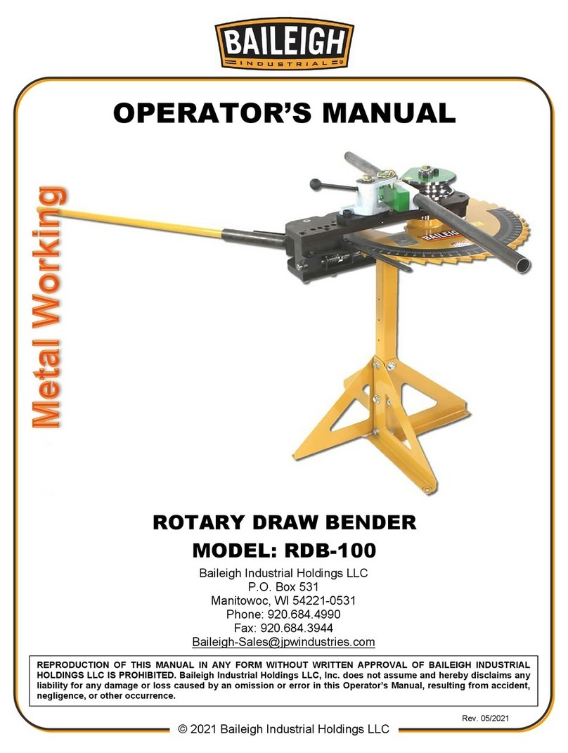 Baileigh Industrial RDB-100 Operator's manual