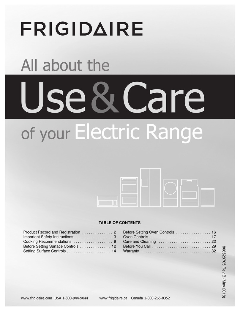 Frigidaire CFEF3012UW use & care Frigidaire CFEF3012UW use & care