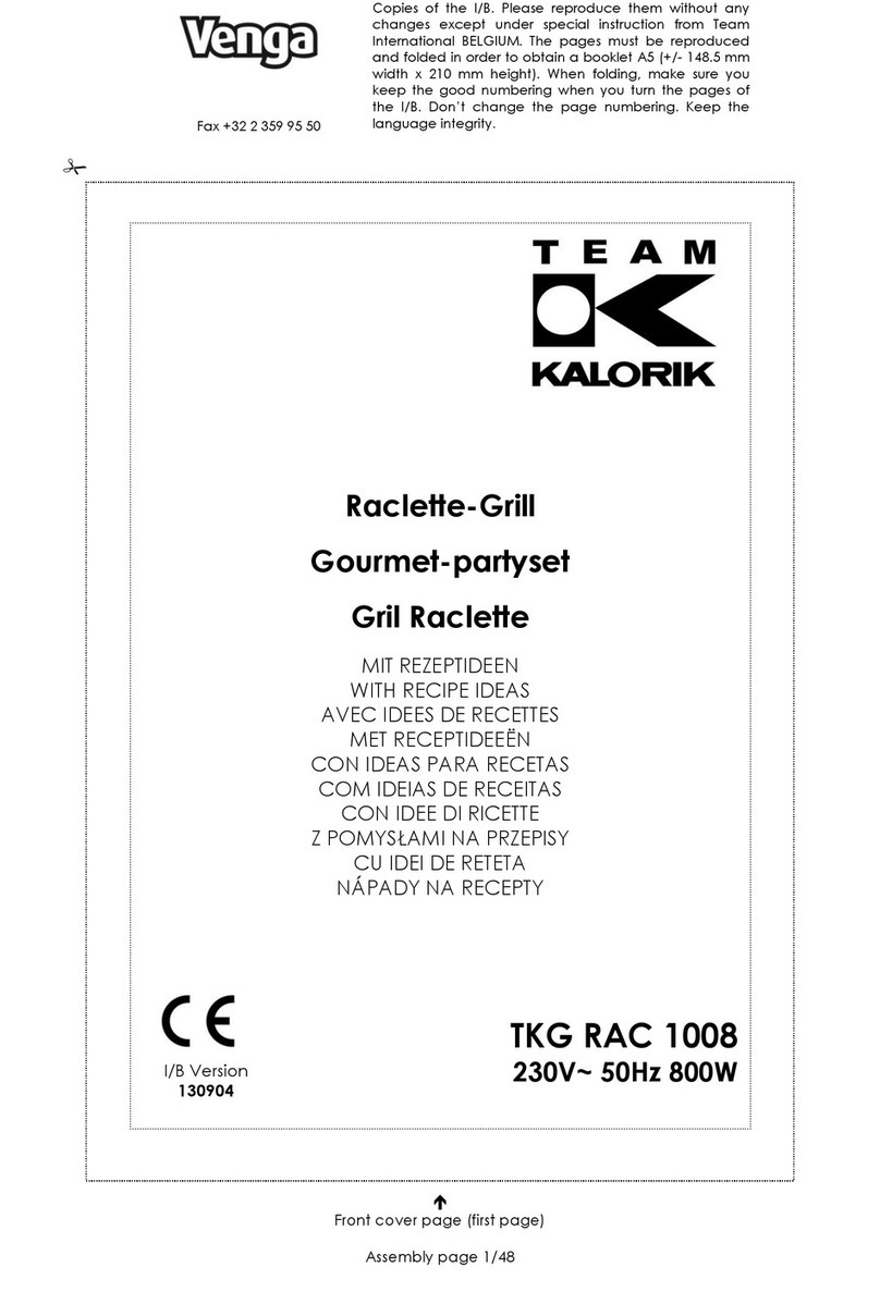 Team Kalorik TKG RAC 1008 User manual
