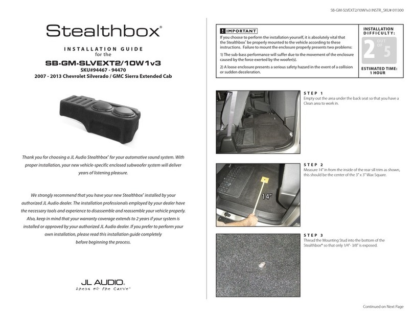 JL Audio Stealthbox SB-GM-SLVEXT2/10W1v3 installation guide