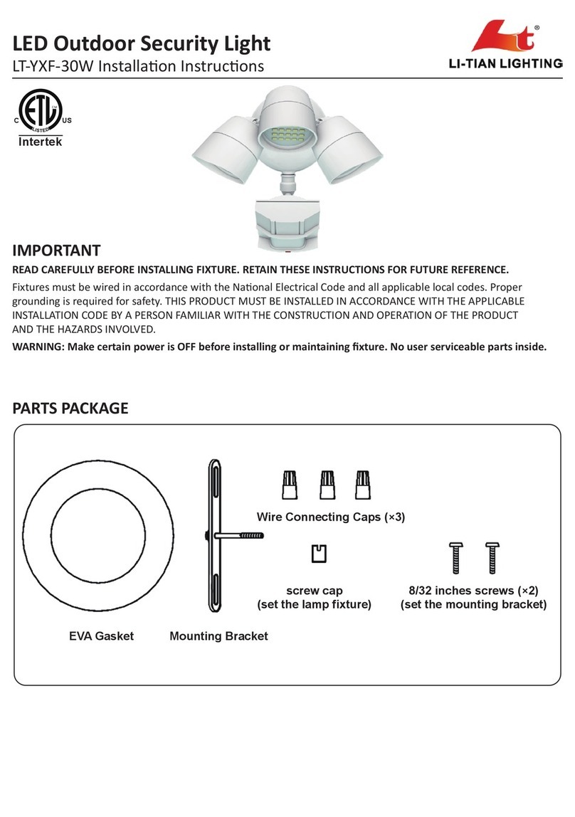 LI-TIAN LIGHTING LT-YXF-30W installation instructions
