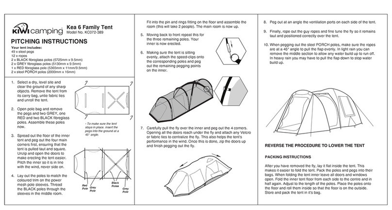 Kiwi Camping KC072-389 Pitching instructions