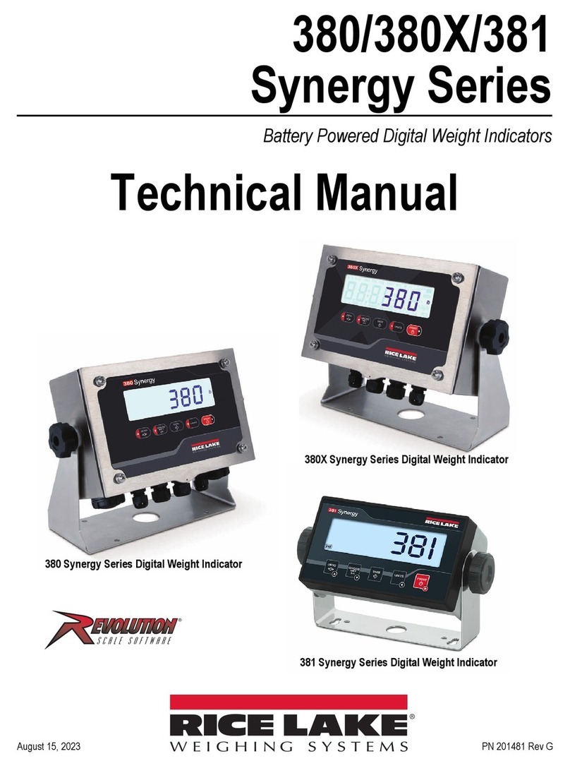 Rice Lake EVOLUTION Synergy 380 User manual