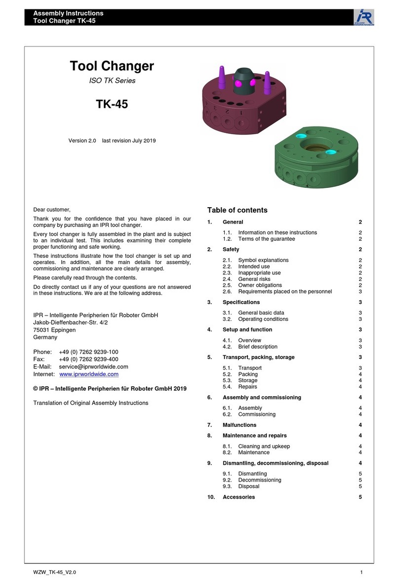 IPR TK Series Assembly instructions