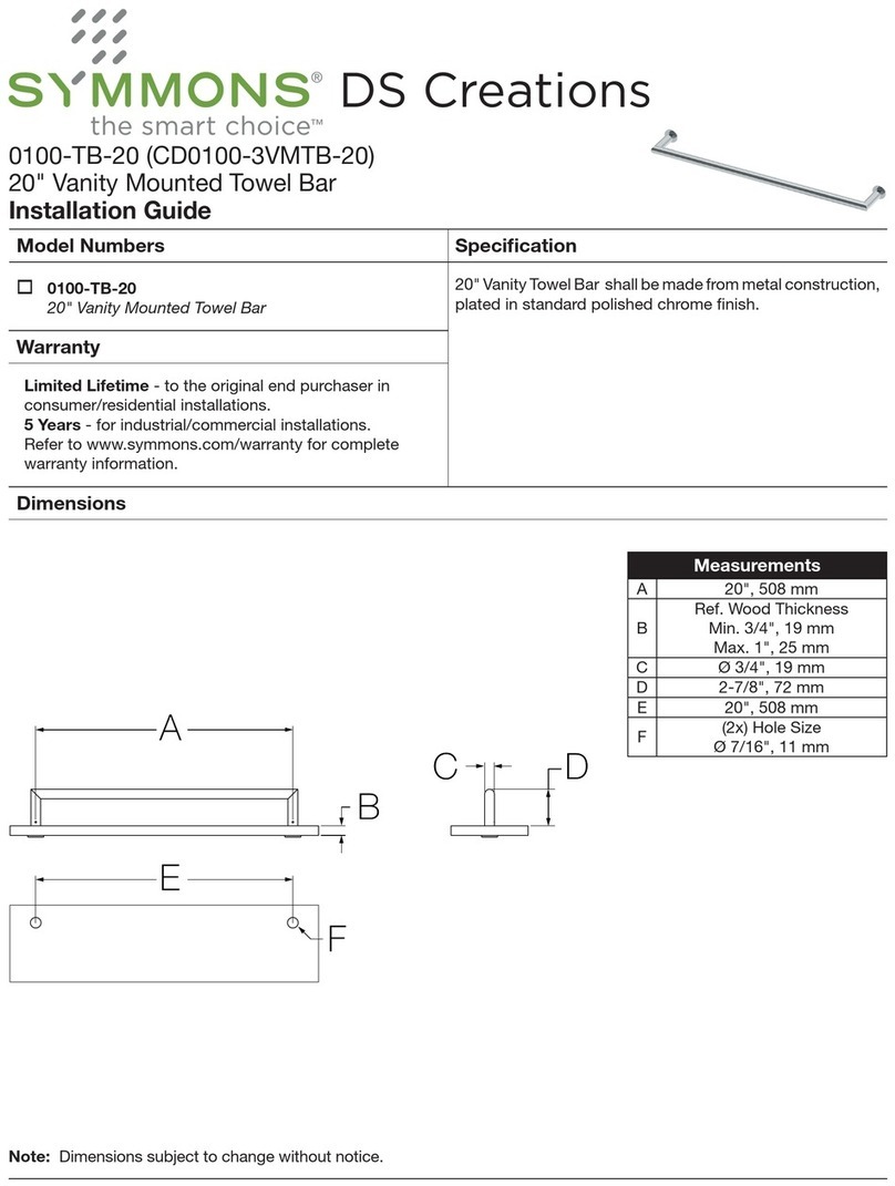 Symmons 0100-TB-20 User manual Symmons 0100-TB-20 User manual