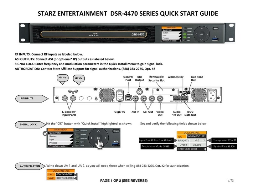 Arris STARZ DSR-4470 Series User manual
