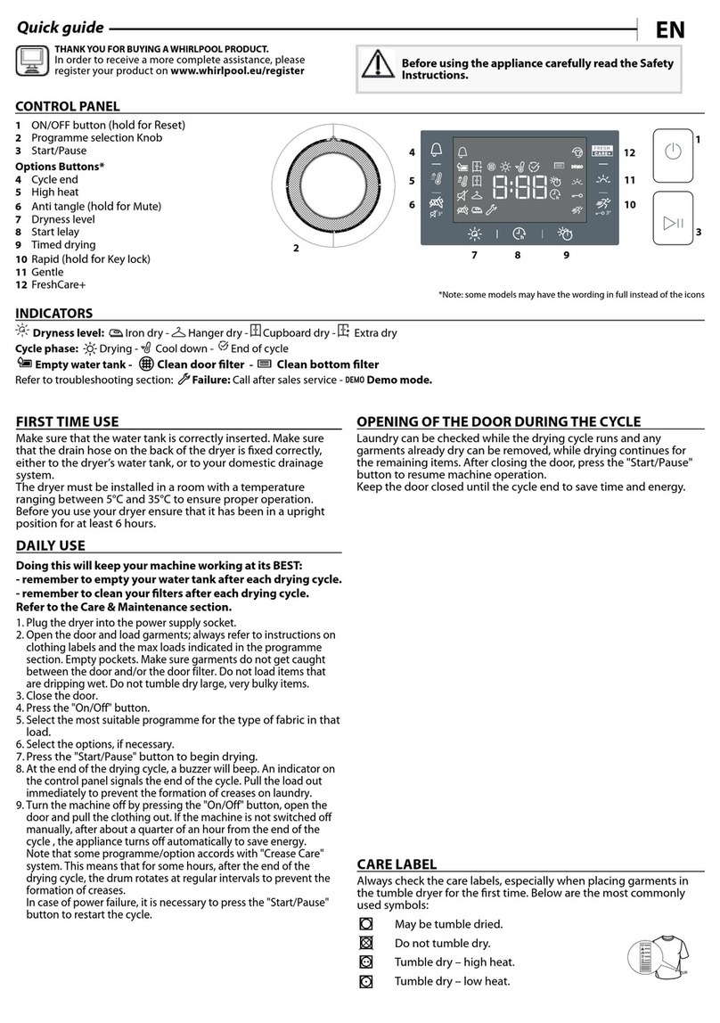 Whirlpool FFT M22 9X2SBX GCC quick guide