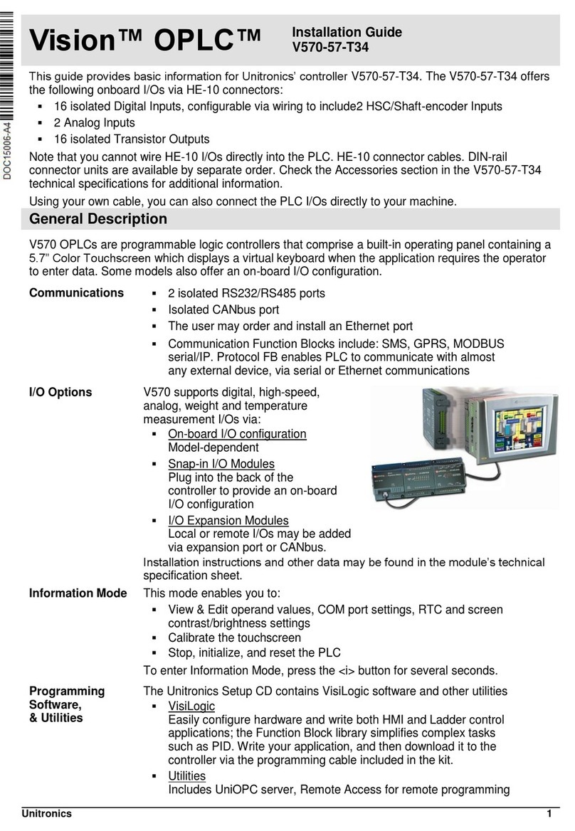 Unitronics Vision OPLC V570-57-T34 User manual Unitronics Vision OPLC V570-57-T34 User manual