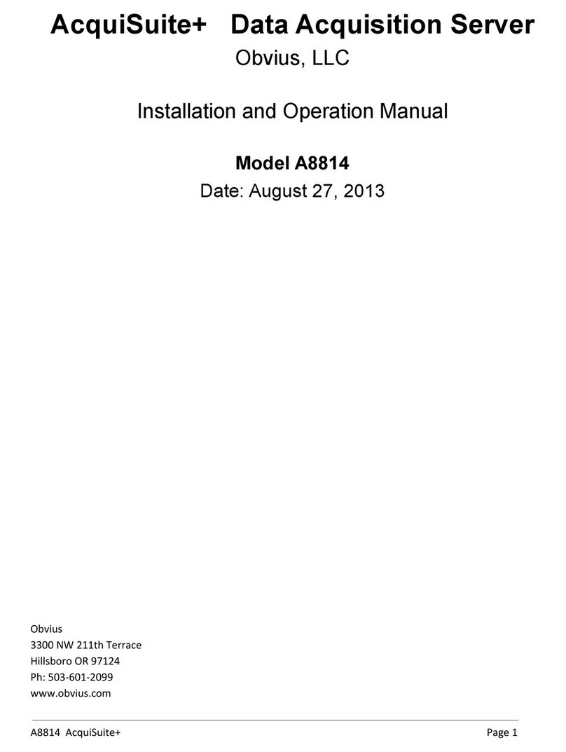 Obvius AcquiSuite+ A8814 User manual Obvius AcquiSuite+ A8814 User manual