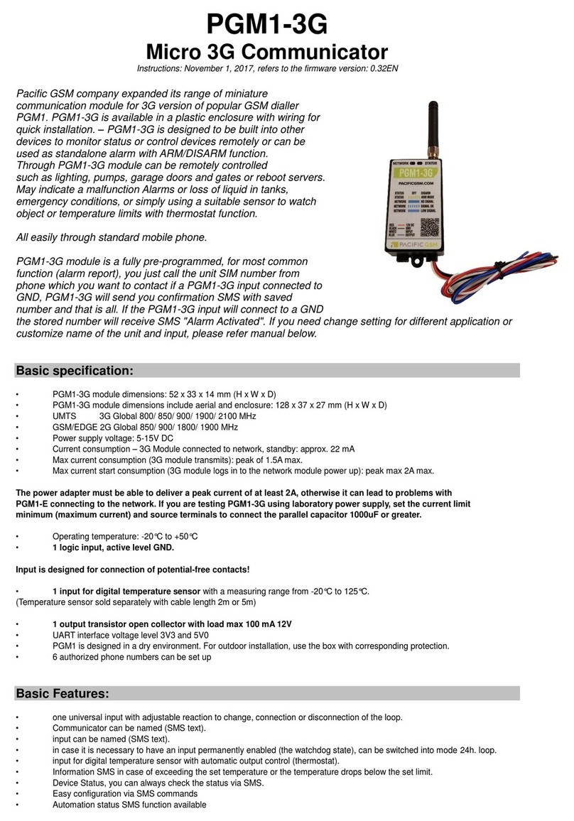 Pacific GSM PGM1-3G instructions