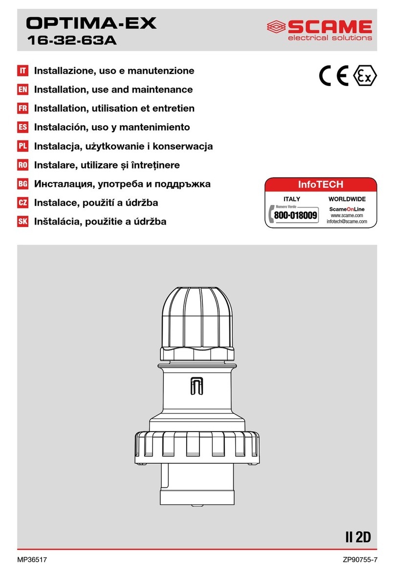 Scame OPTIMA-EX 16-32-63A Quick start guide