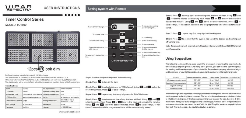 viparspectra Timer Control TC1800 User manual