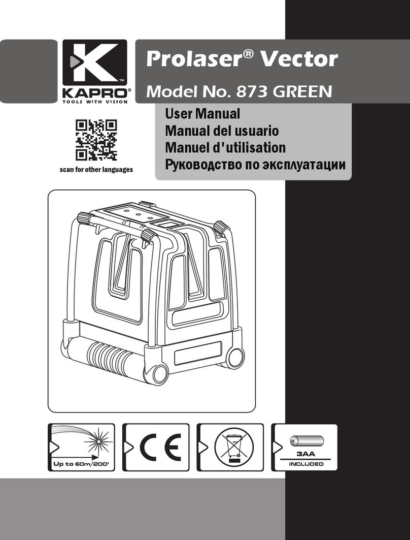 Kapro Prolaser Vector 873 GREEN user manual