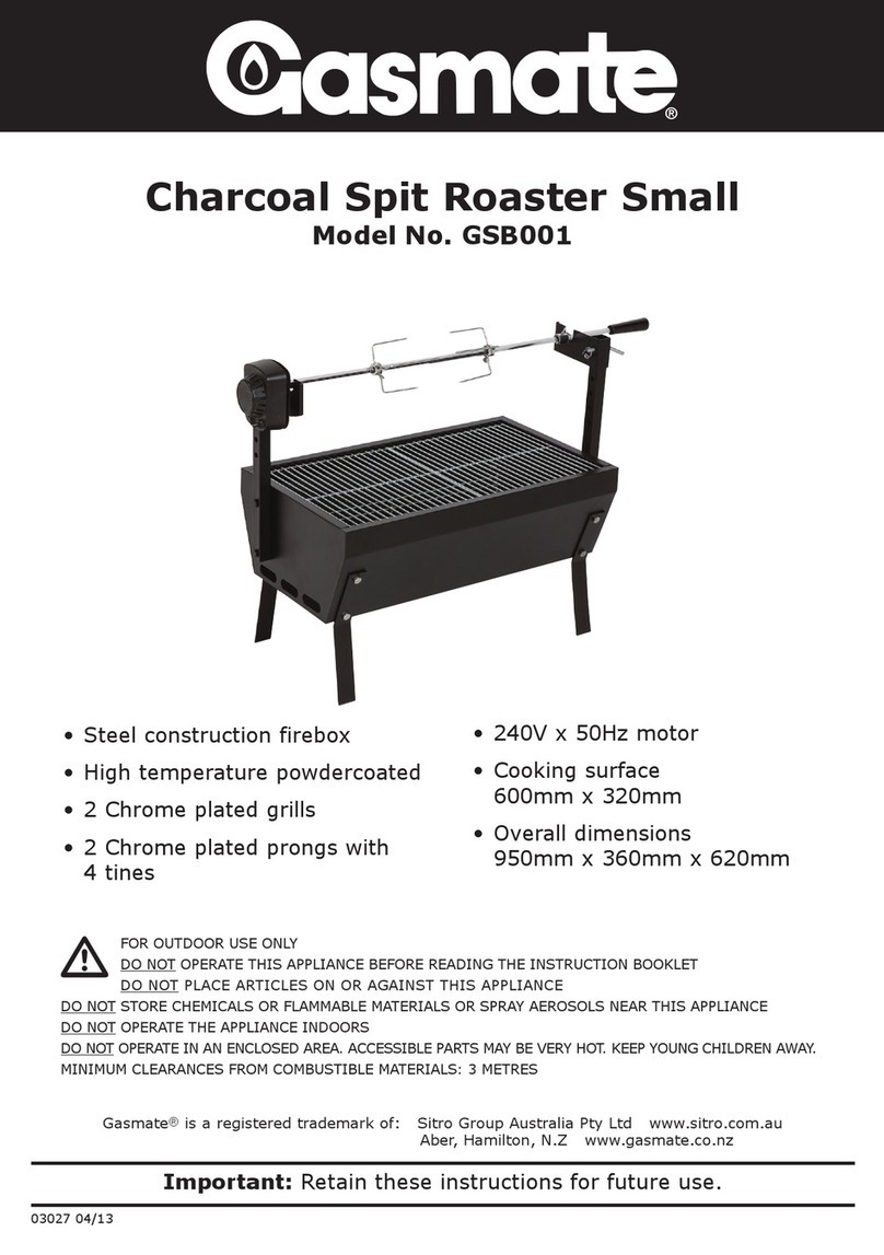 Gasmate GSB001 quick start guide