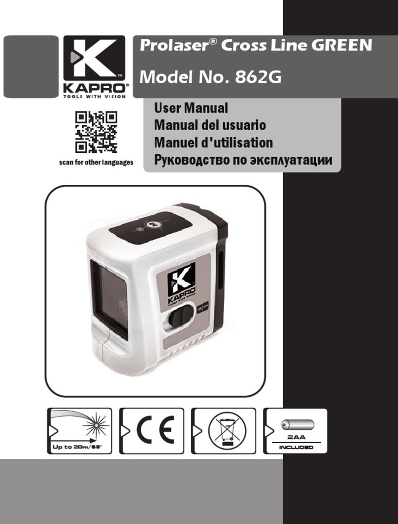 Kapro Prolaser 862G User manual Kapro Prolaser 862G User manual