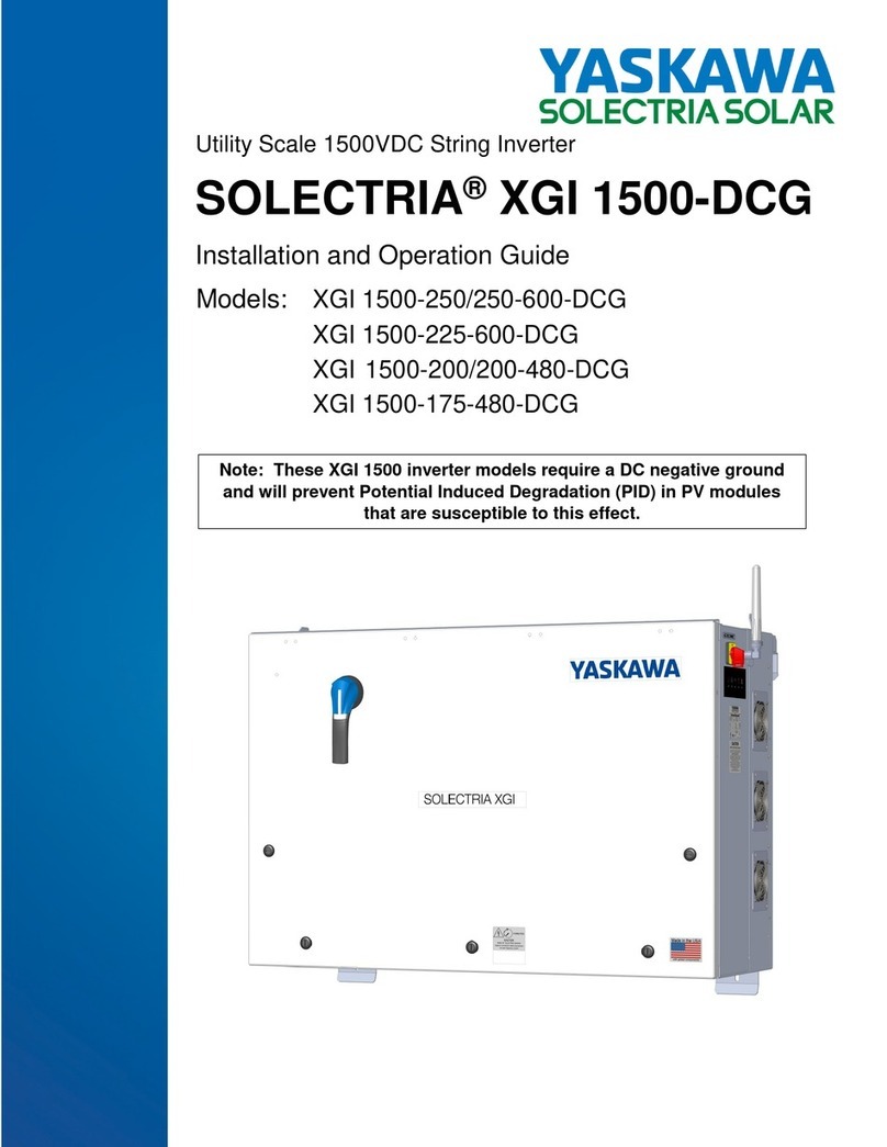 YASKAWA SOLECTRIA XGI 1500-DCG Series Operating instructions