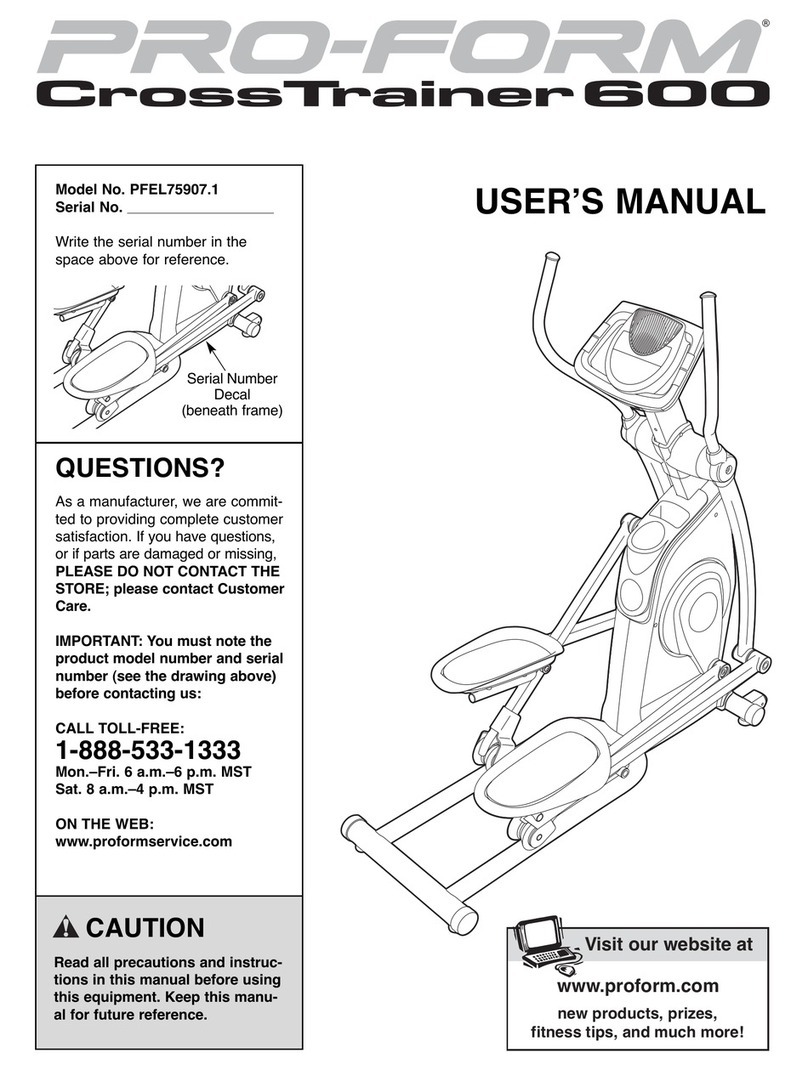 ICON PRO-FORM CrossTrainer 600 user manual