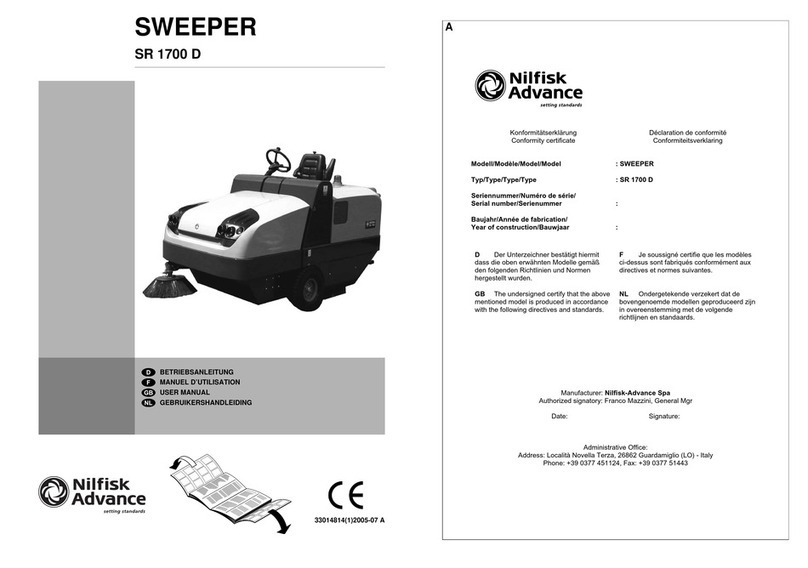 Nilfisk-Advance Advance SR 1700 D User manual