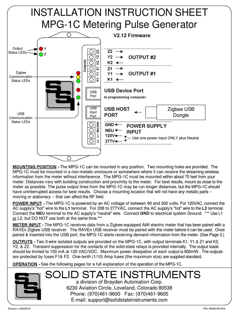 SSI MPG-1C Installation instruction sheet