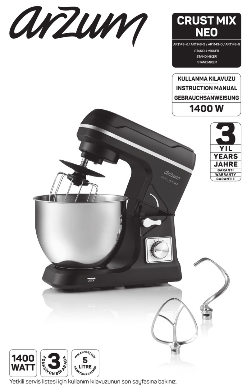 Arzum CRUST MIX NEO AR1143-O instruction manual