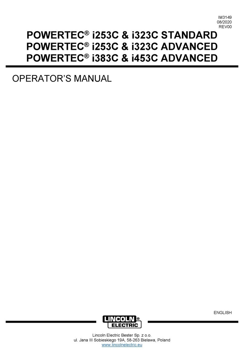 Lincoln Electric POWERTEC i253C STANDARD Operator's manual