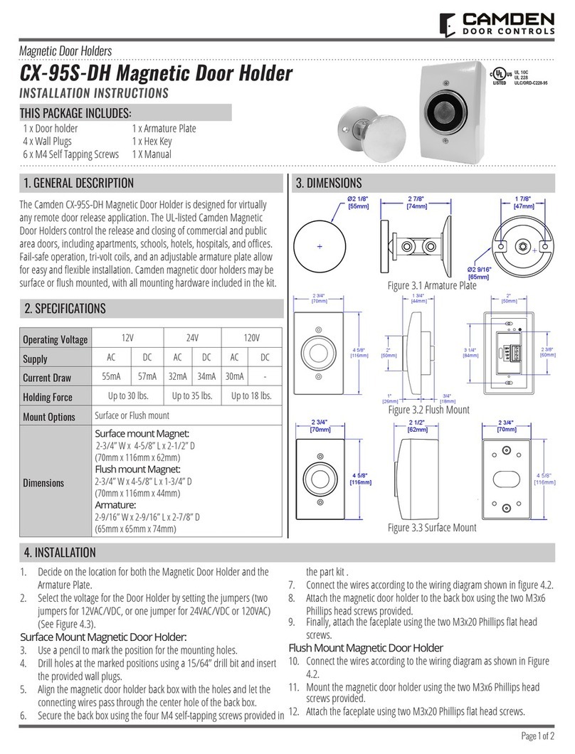 CAMDEN CX-95S-DH installation instructions
