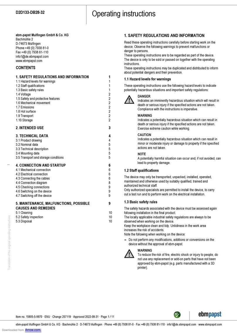 Ebmpapst D2D133-DB28-32 User manual