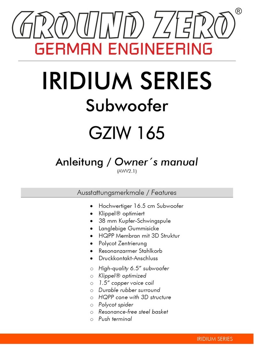 Ground Zero IRIDIUM SERIES owner's manual