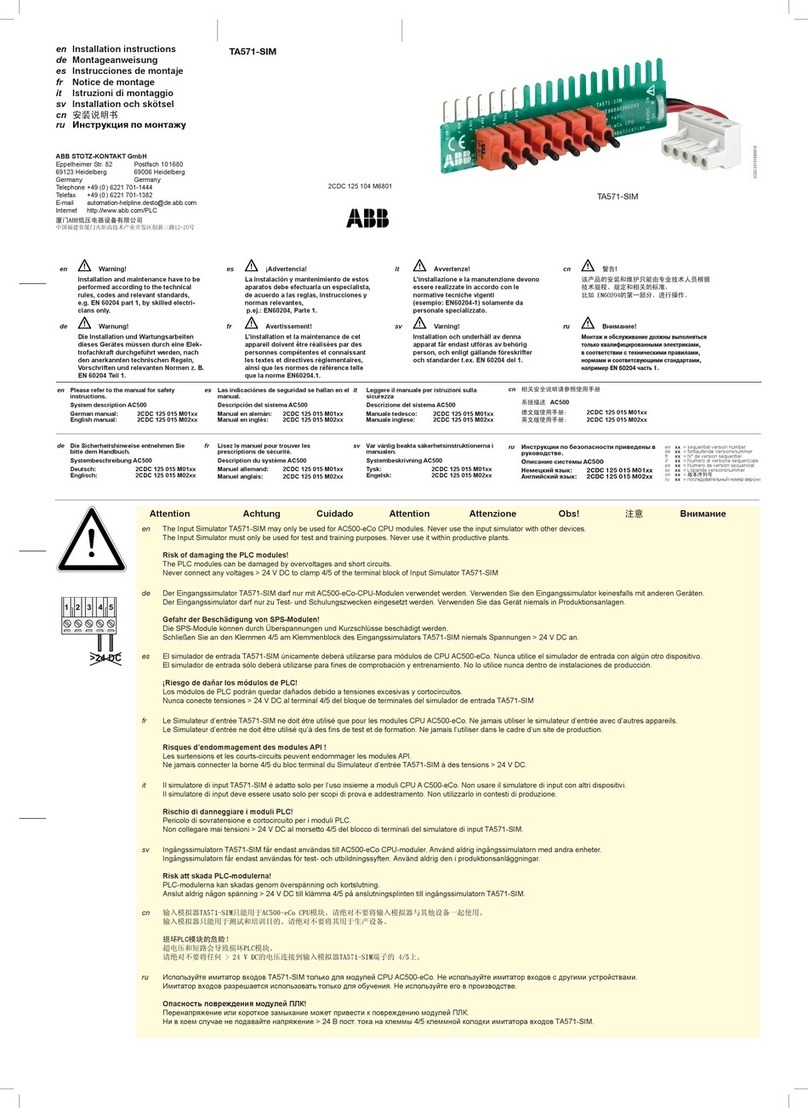 ABB TA571-SIM installation instructions